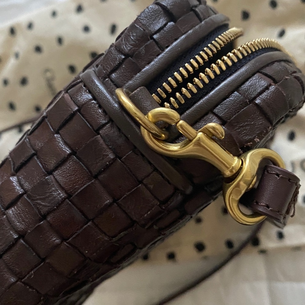 Clare V Dark Plum Woven midi sac Crossbody Bag - Picture 7 of 11